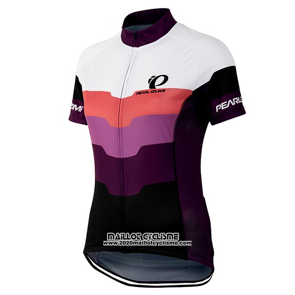 2016 Maillot Ciclismo Femme Pearl Izumi Noir et Violet Manches Courtes et Cuissard